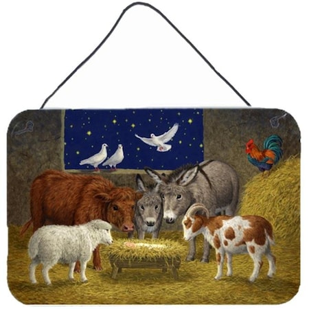 Animals At Crib Nativity Christmas Scene Wall Or Door Hanging Prints